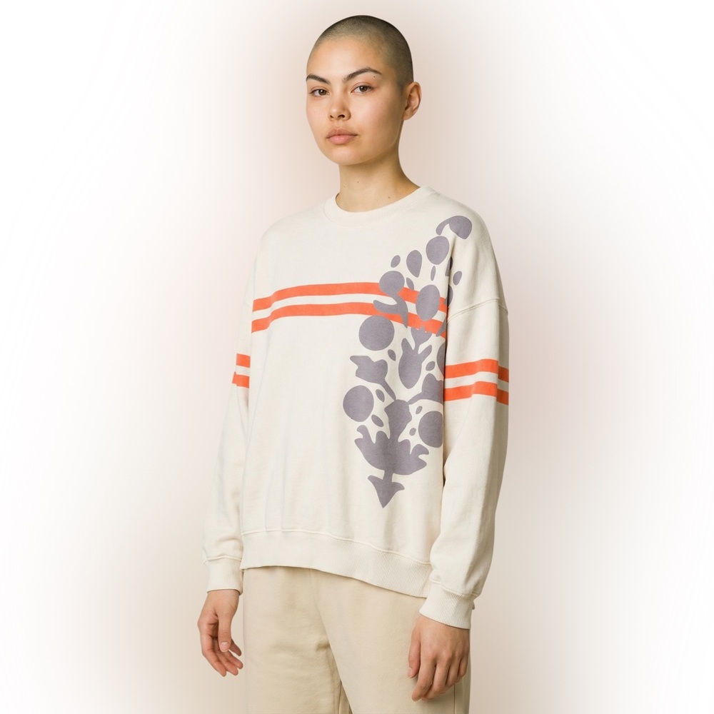 Free People Movement All Star oversized white Crewneck pullover sweatshirt L